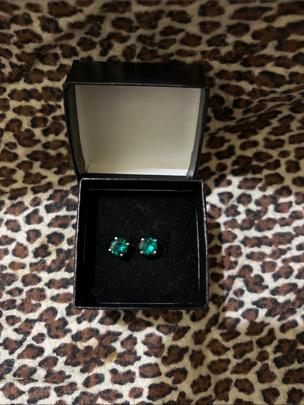 Emerald Green Solitaire Stud Earrings